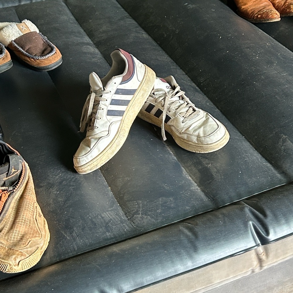 Adidas Men's Cream and Navy Sneakers